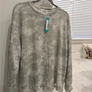 Kaileigh Women's Gray Tie-Dye Long Sleeve Top